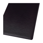 Carnet A4 à couverture en similicuir noire et pages lignées couleur noir troisième vue