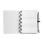 Carnet à couverture rigide et stylo assorti A6 pages lignées couleur blanc deuxième vue