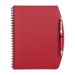Carnet à couverture rigide et stylo assorti A5 pages lignées couleur rouge première vue