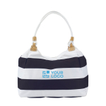 Sac de plage marin en polyester avec poche intérieure couleur bleu marine avec zone d'impression