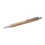 Stylo en bois et métal Dokumental®, Encre bleue couleur marron quatrième vue