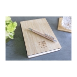 Stylo en bois et métal Dokumental®, Encre bleue couleur marron cinquième vue