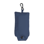 Sac à provisions promotionnel pliable avec mousqueton, polyester 190T couleur bleu première vue