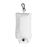 Sac à provisions promotionnel pliable avec mousqueton, polyester 190T couleur blanc première vue