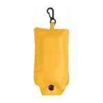 Sac à provisions promotionnel pliable avec mousqueton, polyester 190T couleur jaune première vue
