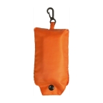 Sac à provisions promotionnel pliable avec mousqueton, polyester 190T couleur orange première vue