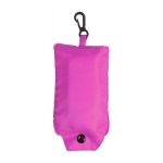 Sac à provisions promotionnel pliable avec mousqueton, polyester 190T couleur rose première vue