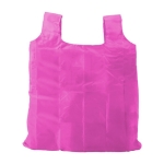 Sac à provisions promotionnel pliable avec mousqueton, polyester 190T couleur rose deuxième vue