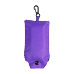 Sac à provisions promotionnel pliable avec mousqueton, polyester 190T couleur violet première vue