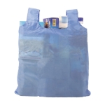 Sac à provisions promotionnel pliable avec mousqueton, polyester 190T couleur bleu ciel première vue