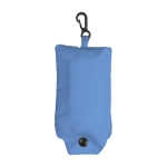 Sac à provisions promotionnel pliable avec mousqueton, polyester 190T couleur bleu ciel deuxième vue