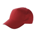 Casquette publicitaire à 5 panneaux 100% coton avec velcro ClearLine couleur rouge première vue
