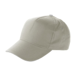 Casquette publicitaire à 5 panneaux 100% coton avec velcro ClearLine couleur gris première vue