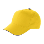 Casquette publicitaire à 5 panneaux 100% coton avec velcro ClearLine couleur jaune première vue