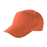 Casquette publicitaire à 5 panneaux 100% coton avec velcro ClearLine couleur orange première vue