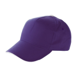 Casquette publicitaire à 5 panneaux 100% coton avec velcro ClearLine couleur violet première vue