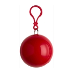 Poncho en plastique dans étui boule avec mousqueton couleur rouge première vue