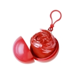 Poncho en plastique dans étui boule avec mousqueton couleur rouge troisième vue