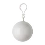Poncho en plastique dans étui boule avec mousqueton couleur blanc première vue