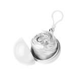 Poncho en plastique dans étui boule avec mousqueton couleur blanc quatrième vue