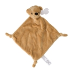 Doudou brodé à thème animal pour bébé, toucher doux couleur marron première vue