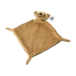 Doudou brodé à thème animal pour bébé, toucher doux couleur marron deuxième vue