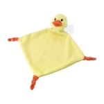 Doudou brodé à thème animal pour bébé, toucher doux couleur jaune deuxième vue