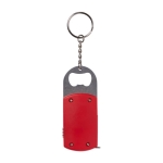 Porte-clés en métal gravé décapsuleur avec LED et mètre ruban de 1M couleur rouge première vue