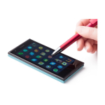 Stylo métallisé tactile avec support pour téléphone, Encre bleue couleur rouge quatrième vue
