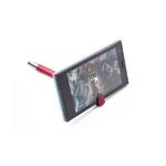 Stylo métallisé tactile avec support pour téléphone, Encre bleue couleur rouge cinquième vue