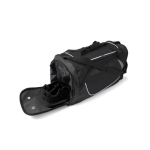 Sac de sport en polyester 600D avec compartiment à chaussures couleur noir troisième vue