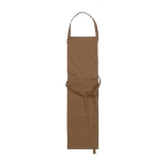 Tablier promotionnel en coton et polyester avec 2 poches 240 g/m² couleur marron première vue