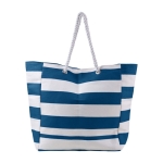 Sac de plage en coton style marin avec cordes et bouton pression couleur bleu première vue