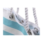 Sac de plage en coton style marin avec cordes et bouton pression deuxième vue