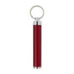 Porte-clés lampe torche cylindrique et coloré avec logo Logolight couleur rouge première vue