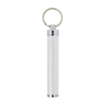 Porte-clés lampe torche cylindrique et coloré avec logo Logolight couleur blanc première vue