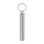 Porte-clés lampe torche cylindrique et coloré avec logo Logolight couleur argenté première vue