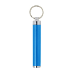 Porte-clés lampe torche cylindrique et coloré avec logo Logolight couleur bleu ciel première vue