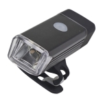 Lampe LED COB pour guidon de vélo chargeable via port USB couleur noir dixième vue