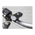 Lampe LED COB pour guidon de vélo chargeable via port USB couleur noir douxième vue