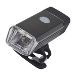 Lampe LED COB pour guidon de vélo chargeable via port USB couleur noir quatrième vue