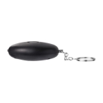 Porte-clés en plastique avec lampe de poche LED et mini-alarme couleur noir troisième vue