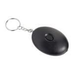 Porte-clés en plastique avec lampe de poche LED et mini-alarme couleur noir septième vue