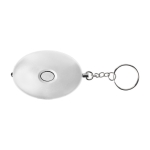 Porte-clés en plastique avec lampe de poche LED et mini-alarme couleur blanc première vue