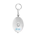 Porte-clés en plastique avec lampe de poche LED et mini-alarme avec zone d'impression