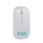 Souris sans fil antibactérienne impression en quadrichromie couleur blanc avec zone d'impression