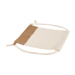 Sacs cordon avec logo en coton 160g/m2 et détail en liège Corizza couleur beige sixième vue