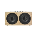 Enceinte personnalisée en bois sans fil avec deux haut-parleurs couleur marron troisième vue