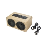 Enceinte personnalisée en bois sans fil avec deux haut-parleurs couleur marron sixième vue