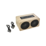 Enceinte personnalisée en bois sans fil avec deux haut-parleurs couleur marron septième vue
